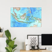 Poster " Indonésie : 1996/today - Carte détaillée... (Bureau à domicile)