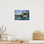 Poster Indonésie. Formations rocheuses le long du rivage (Cuisine)