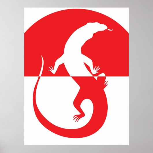 Poster Indonésie Komodo dragon Monitor Indonésie (Devant)