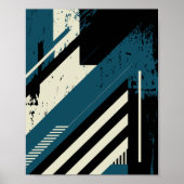 Poster Industrial Geometric Pattern with Grunge Texture (Devant)