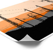 Poster Industrial Sunset Silhouette Power Lines (Coin)