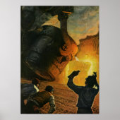 Poster Industrie vintage, Fabrication d'acier (Devant)