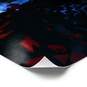 Poster Inferno réfrigéré Bleu Rouge Art Abstrait contempo (Coin)