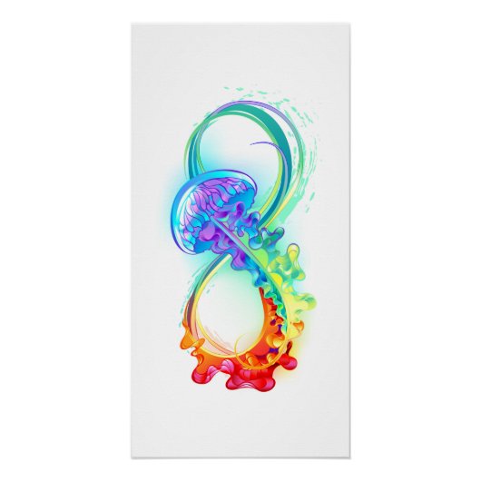 Poster Infini avec méduse arc-en-ciel (Devant)