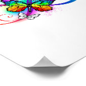 Poster Infini brillant avec papillon arc-en-ciel (Coin)
