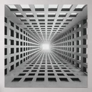 Poster Infini Géométrique Grille Optique Illusion Art