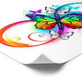 Poster Infini lumineux avec papillon arc-en-ciel (Coin)