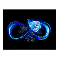 Infini lumineux avec rose bleue