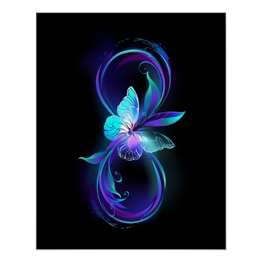Poster Infinité brillante avec papillon magique (Devant)