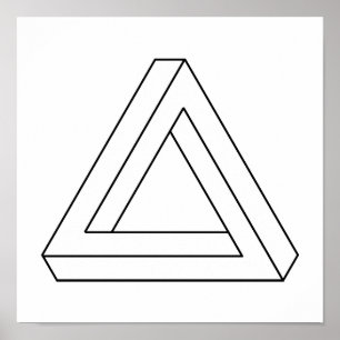 Poster Infinite Triangle Geometric Optical Illusion 