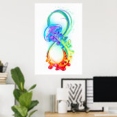 Poster Infinity avec Rainbow Jellyfish (Bureau à domicile)
