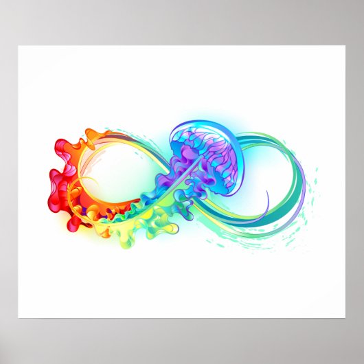 Poster Infinity avec Rainbow Jellyfish (Devant)