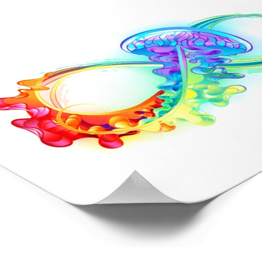 Poster Infinity avec Rainbow Jellyfish (Coin)