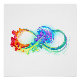 Poster Infinity avec Rainbow Jellyfish