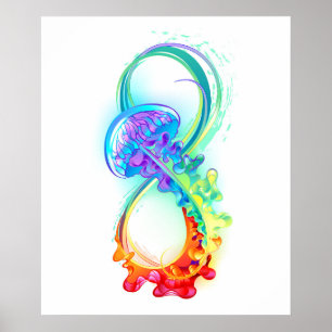 Poster Infinity avec Rainbow Jellyfish
