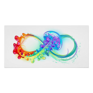 Poster Infinity avec Rainbow Jellyfish