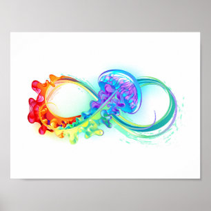 Poster Infinity avec Rainbow Jellyfish