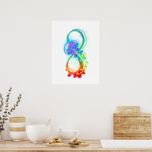 Poster Infinity avec Rainbow Jellyfish (Cuisine)