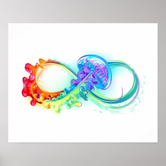 Poster Infinity avec Rainbow Jellyfish (Devant)