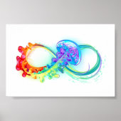 Poster Infinity avec Rainbow Jellyfish (Devant)