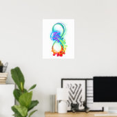 Poster Infinity avec Rainbow Jellyfish (Bureau à domicile)