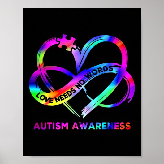 Poster Infinity Heart Love Sensibilisation sur l'autisme  (Devant)