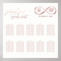 Infinity rose or romantique monogramme calligraphi