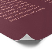 Poster Infinity rose or romantique monogramme calligraphi (Coin)