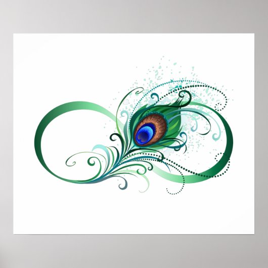 Poster Infinity Symbol with Peacock Feather (Devant)