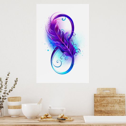 Poster Infinity with purple feather (Cuisine)