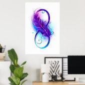 Poster Infinity with purple feather (Bureau à domicile)
