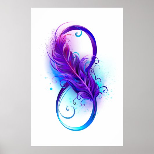 Poster Infinity with purple feather (Devant)