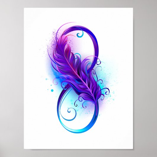 Poster Infinity with purple feather (Devant)