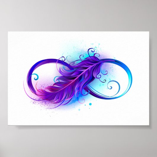 Poster Infinity with purple feather (Devant)