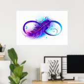 Poster Infinity with purple feather (Bureau à domicile)