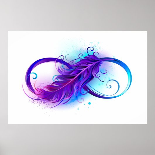 Poster Infinity with purple feather (Devant)