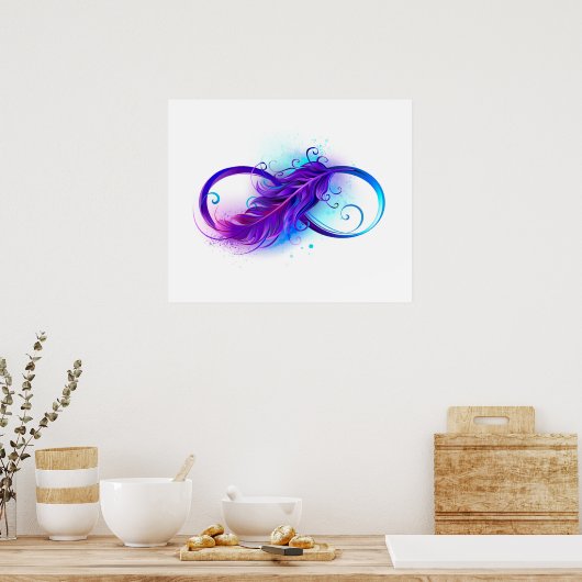 Poster Infinity with purple feather (Cuisine)