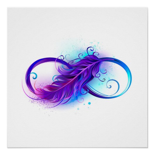 Poster Infinity with purple feather (Devant)
