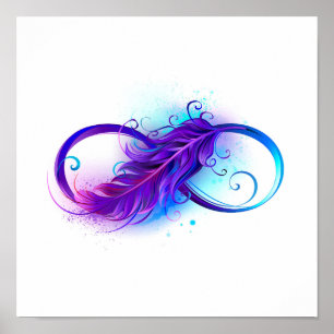 Poster Infinity with Purple Feather