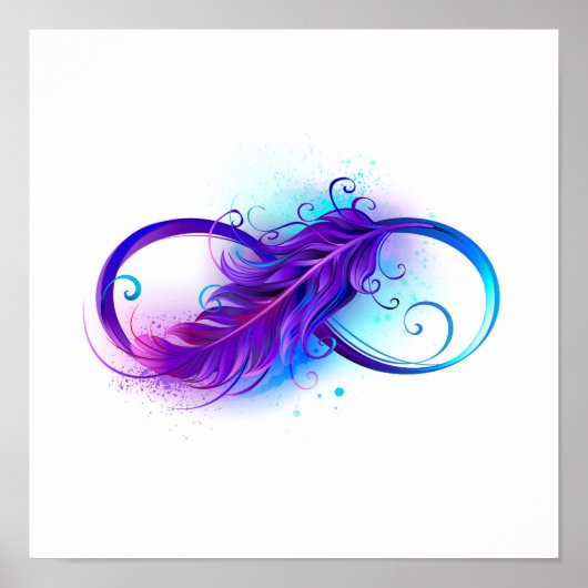 Poster Infinity with purple feather (Devant)