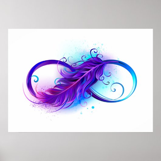Poster Infinity with purple feather (Devant)