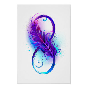 Poster Infinity with purple feather