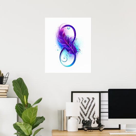 Poster Infinity with purple feather (Bureau à domicile)