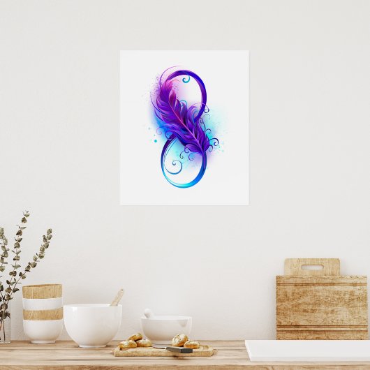 Poster Infinity with purple feather (Cuisine)