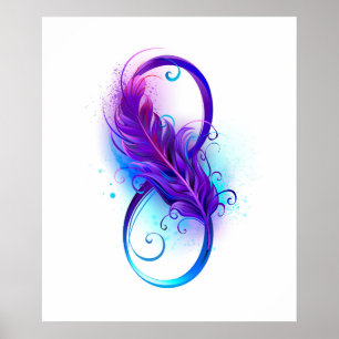 Poster Infinity with purple feather