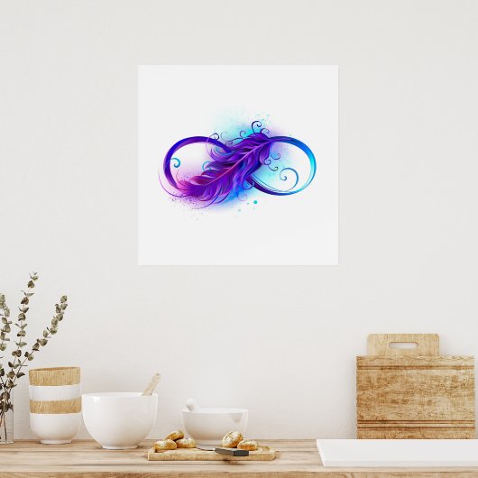 Poster Infinity with purple feather (Cuisine)