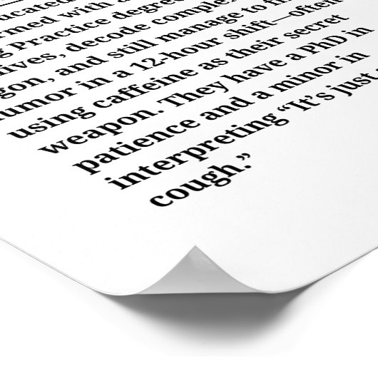 Poster Infirmière (Coin)