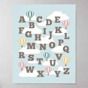 Poster Infirmière à Alphabet à Balloon à air chaud Imprim