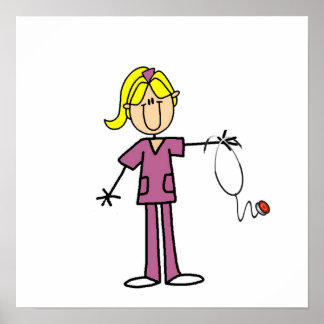 Poster Infirmière à silice féminine blonde