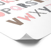 Poster Infirmière ABC couleur Alphabet Décor Art | Fille (Coin)